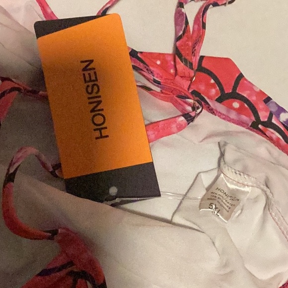 Girls One Piece Swimsuits Blue Pink Sport Halter Swimwear Bathing Suit 12y - Picture 3 of 3